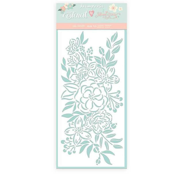 Dicke Schablone cm 12x25 Feier Rand mit Blumen