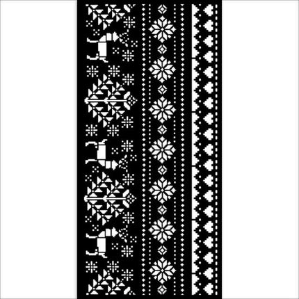 Dicke Schablone cm 12X25 - Weihnachtsrand Reh