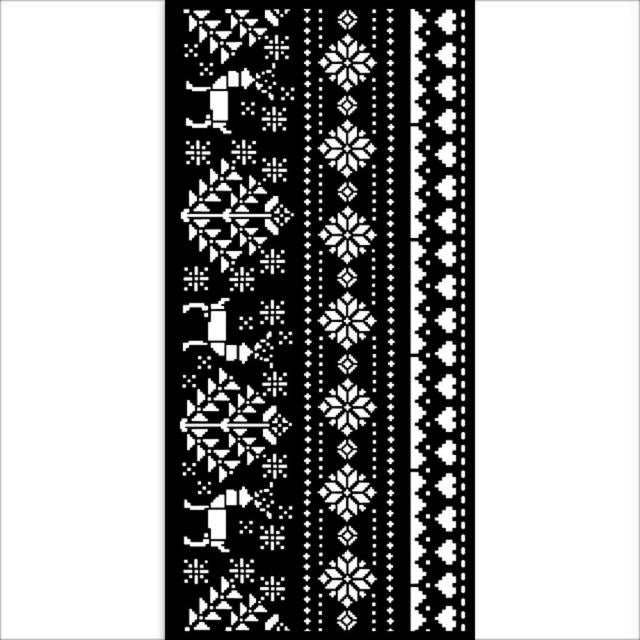 Dicke Schablone cm 12X25 - Weihnachtsrand Reh