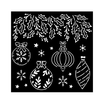Dicke Schablone 18x18 cm - Der Nussknacker Weihnachtskugeln