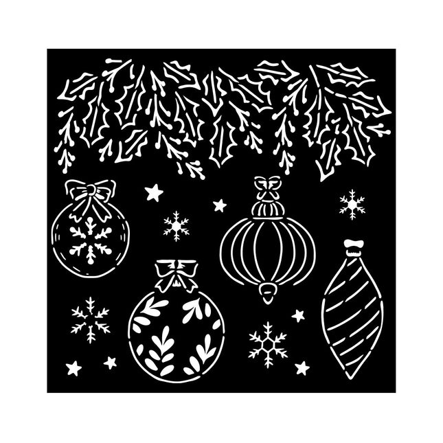 Dicke Schablone 18x18 cm - Der Nussknacker Weihnachtskugeln