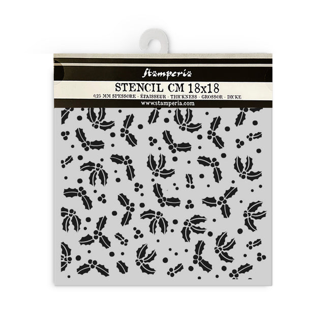Dicke Schablone cm 18X18 - Klassisches Weihnachts-Stachelbeer-Muster