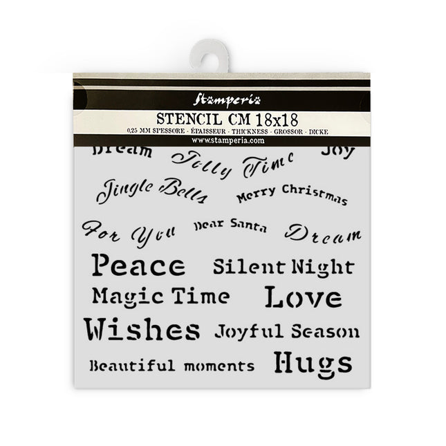 Dicke Schablone cm 18X18 - Klassische Weihnachtszitate