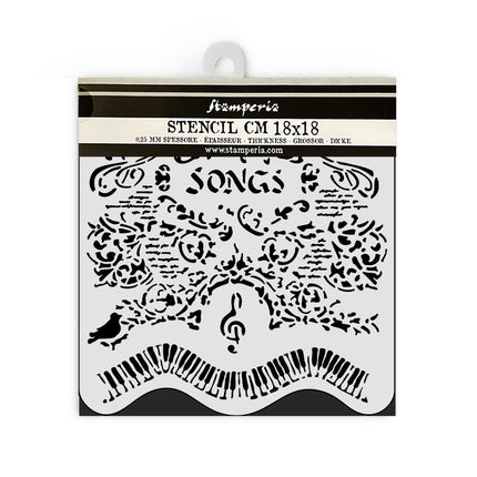 Dicke Schablone cm 18x18 - Musik Lieder und Klavier