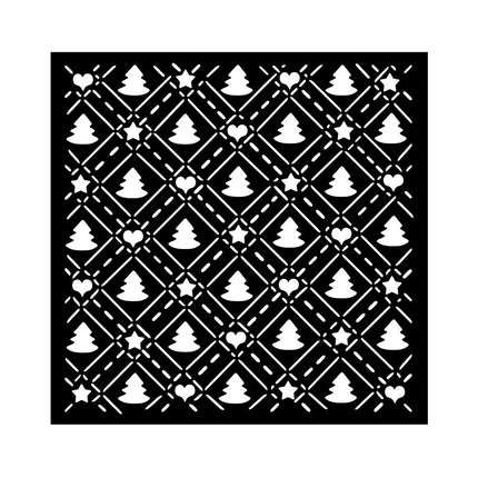 Dicke Schablone cm 18X18 - Candy Christmas Baum-Muster