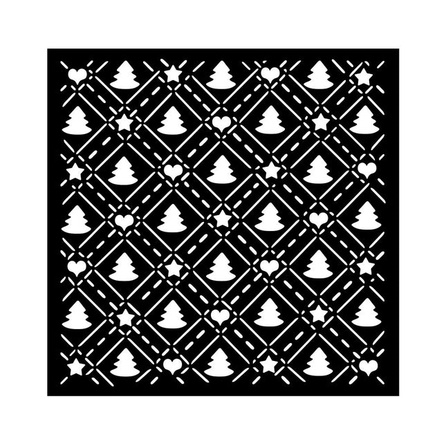Dicke Schablone cm 18X18 - Candy Christmas Baum-Muster