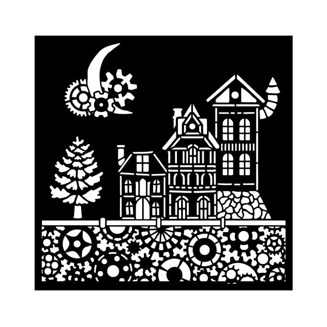 Dicke Schablone 18X18 cm - Gear up for Christmas Häuser
