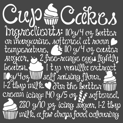 Dicke Schablone cm 18x18 Cupcake