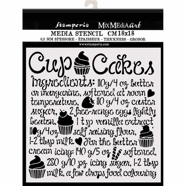 Dicke Schablone cm 18x18 Cupcake