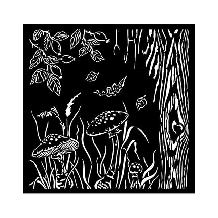Dicke Schablone cm 18x18 - Woodland Pilze