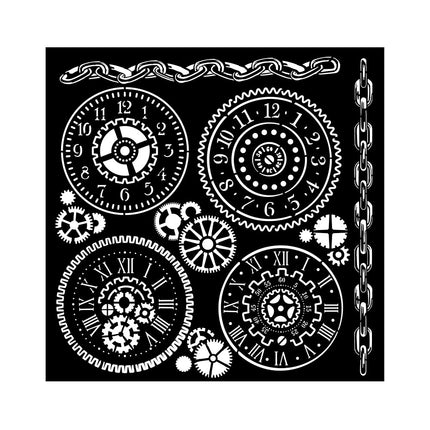 Dicke Schablone cm 18x18 - Voyages Fantastiques Zahnräder