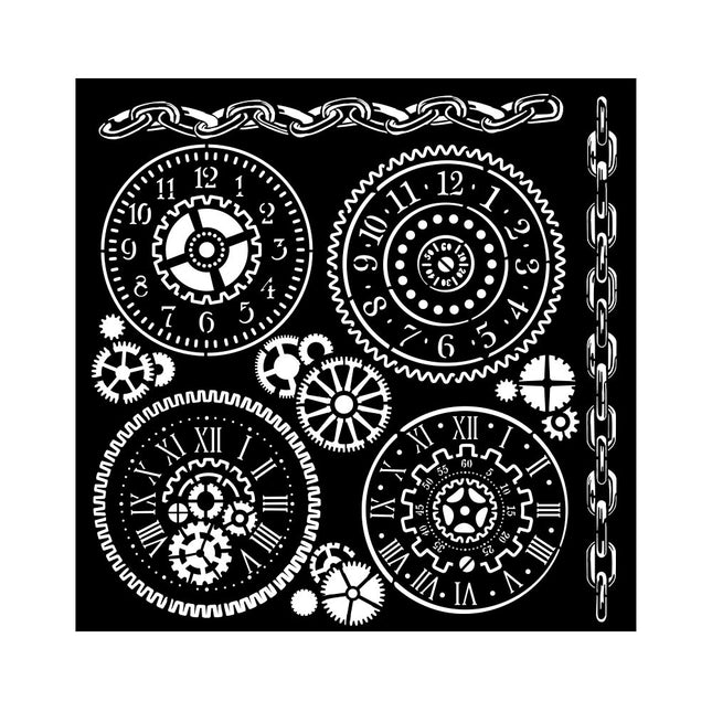 Dicke Schablone cm 18x18 - Voyages Fantastiques Zahnräder
