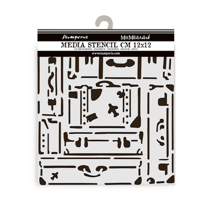 Dicke Schablone cm 12X12 - Art of Travelling Koffer