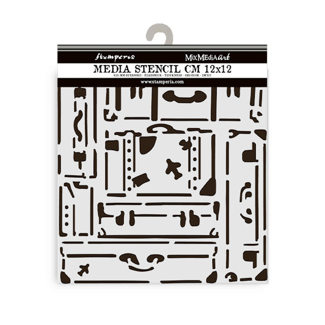 Dicke Schablone cm 12X12 - Art of Travelling Koffer