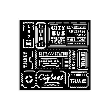 Dicke Schablone cm 12X12 - Art of Travelling Tickets