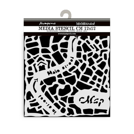 Dicke Schablone cm 12X12 - Art of Travelling Straßenkarte