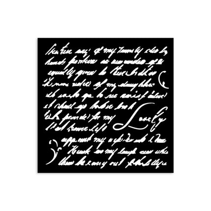 Dicke Schablone 12x12 cm - Masquerade Handschrift