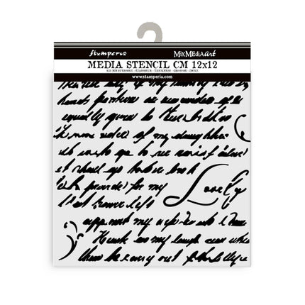 Dicke Schablone 12x12 cm - Masquerade Handschrift