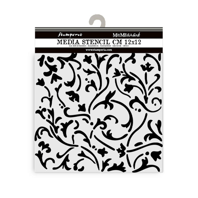 Dicke Schablone 12x12 cm - Masquerade Ornamente