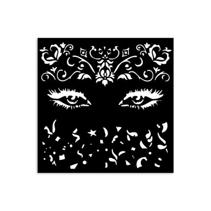 Dicke Schablone 12x12 cm - Masquerade Augen