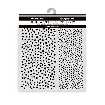 Dicke Schablone cm 12X12 - Punkte-Muster