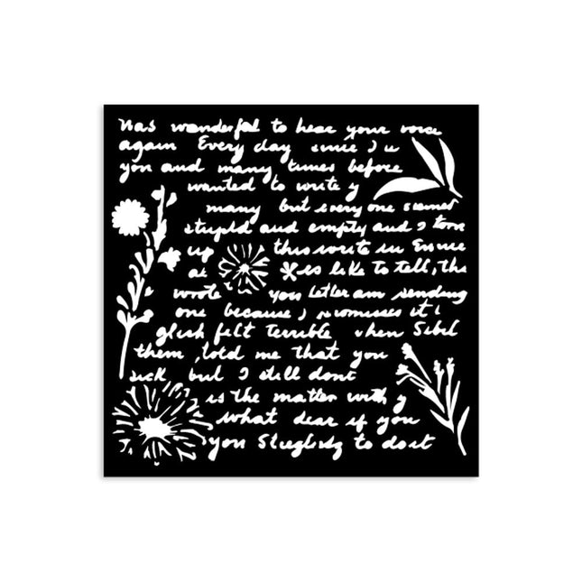 Dicke Schablone cm 12X12 - Schrift-Muster