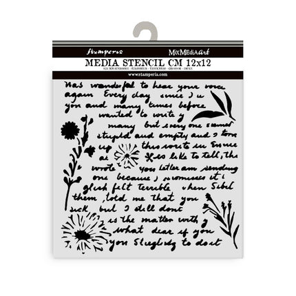 Dicke Schablone cm 12X12 - Schrift-Muster