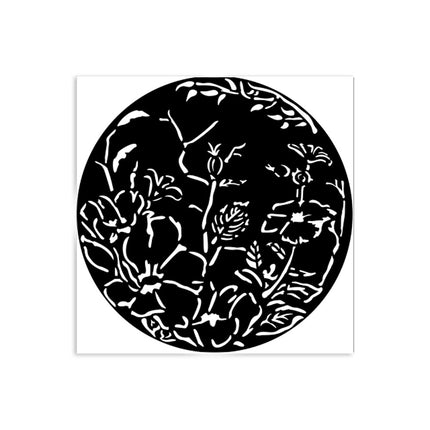Dicke Schablone cm 12X12 - Rundrahmen mit Blumen