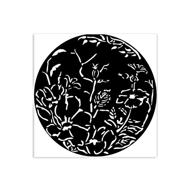 Dicke Schablone cm 12X12 - Rundrahmen mit Blumen