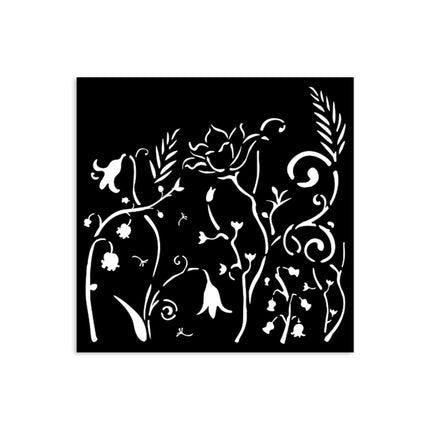 Dicke Schablone 12x12 cm - Hidden Grove Blumen