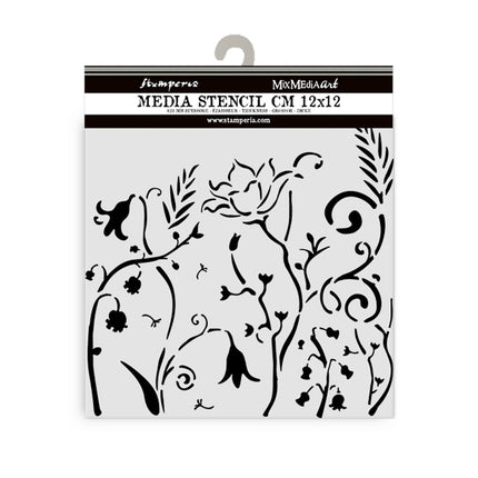 Dicke Schablone 12x12 cm - Hidden Grove Blumen