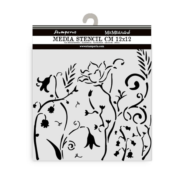Dicke Schablone 12x12 cm - Hidden Grove Blumen
