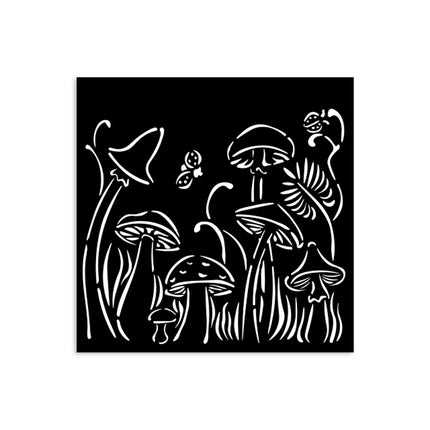 Dicke Schablone 12x12 cm - Hidden Grove Pilze