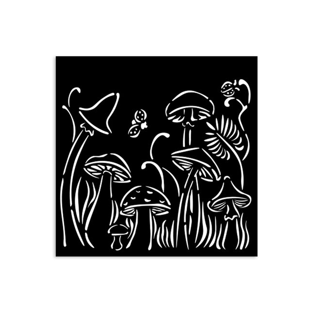 Dicke Schablone 12x12 cm - Hidden Grove Pilze