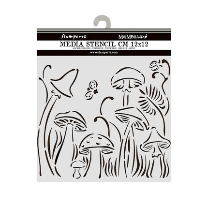Dicke Schablone 12x12 cm - Hidden Grove Pilze