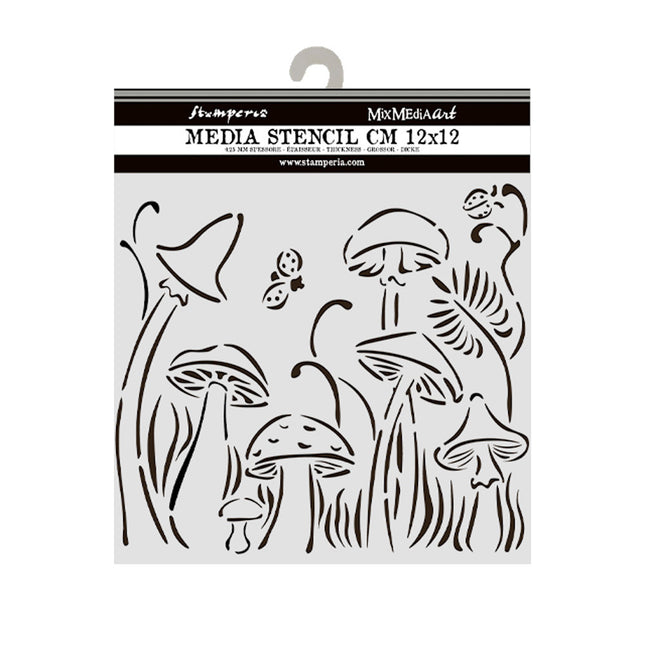 Dicke Schablone 12x12 cm - Hidden Grove Pilze