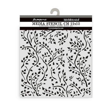 Dicke Schablone 12x12 cm - House of Roses Zweigmuster