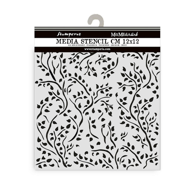 Dicke Schablone 12x12 cm - House of Roses Zweigmuster