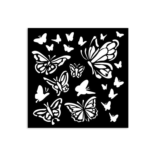 Dicke Schablone 12x12 cm - House of Roses Schmetterling