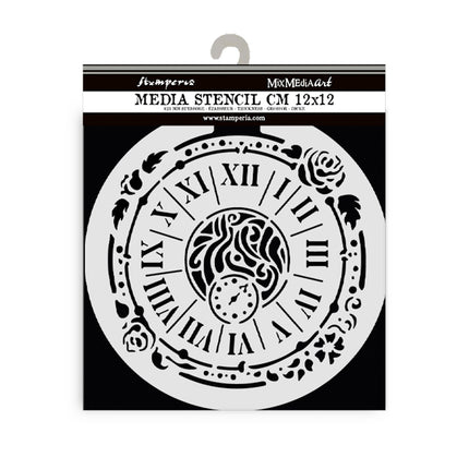 Dicke Schablone 12x12 cm - House of Roses Uhr