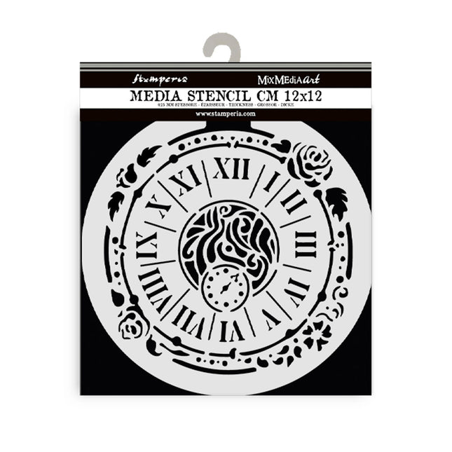 Dicke Schablone 12x12 cm - House of Roses Uhr