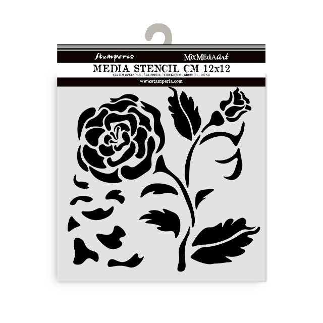 Dicke Schablone 12x12 cm - House of Roses große Rose