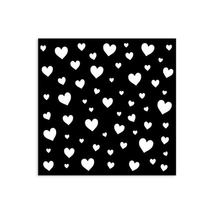 Dicke Schablone 12x12 cm - Zeitlose Herzen