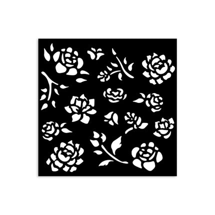 Dicke Schablone 12x12 cm - Zeitloses Knospenmuster