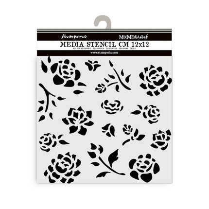 Dicke Schablone 12x12 cm - Zeitloses Knospenmuster
