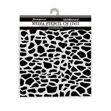 Dicke Schablone cm 12x12 - Silent Sea Steine Muster