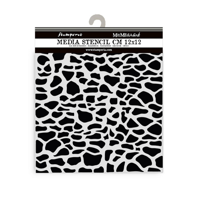 Dicke Schablone cm 12x12 - Silent Sea Steine Muster