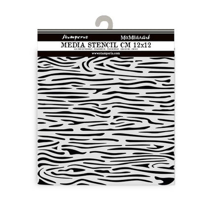 Dicke Schablone cm 12x12 - Silent Sea Holz Muster