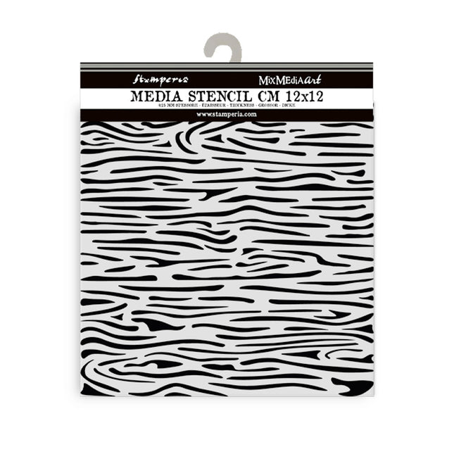 Dicke Schablone cm 12x12 - Silent Sea Holz Muster