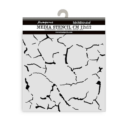 Dicke Schablone cm 12x12 - Silent Sea Craquelé Muster
